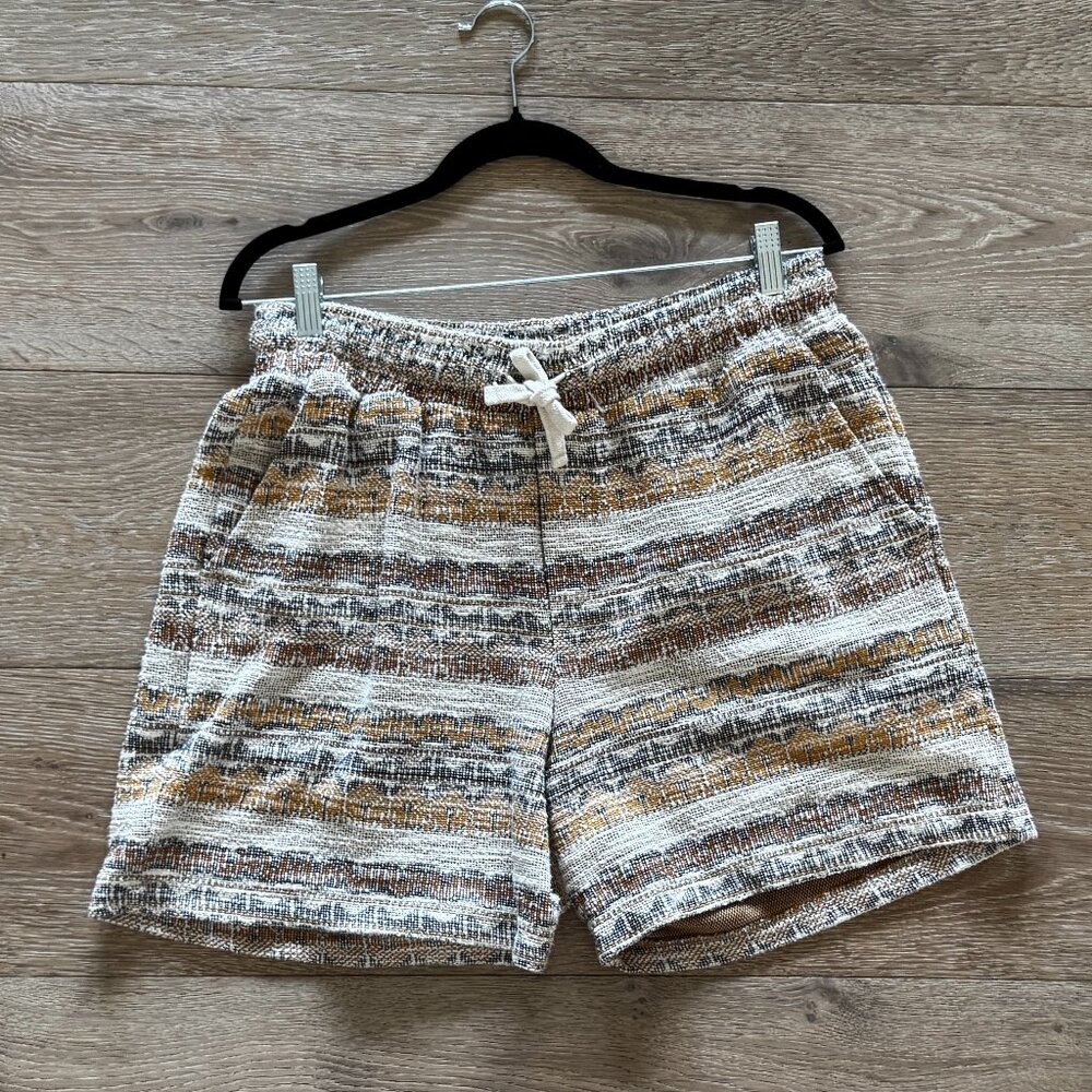 Zara Men's Knit Shorts XL 34 Washed Multicolor Pattern $79 NWOT